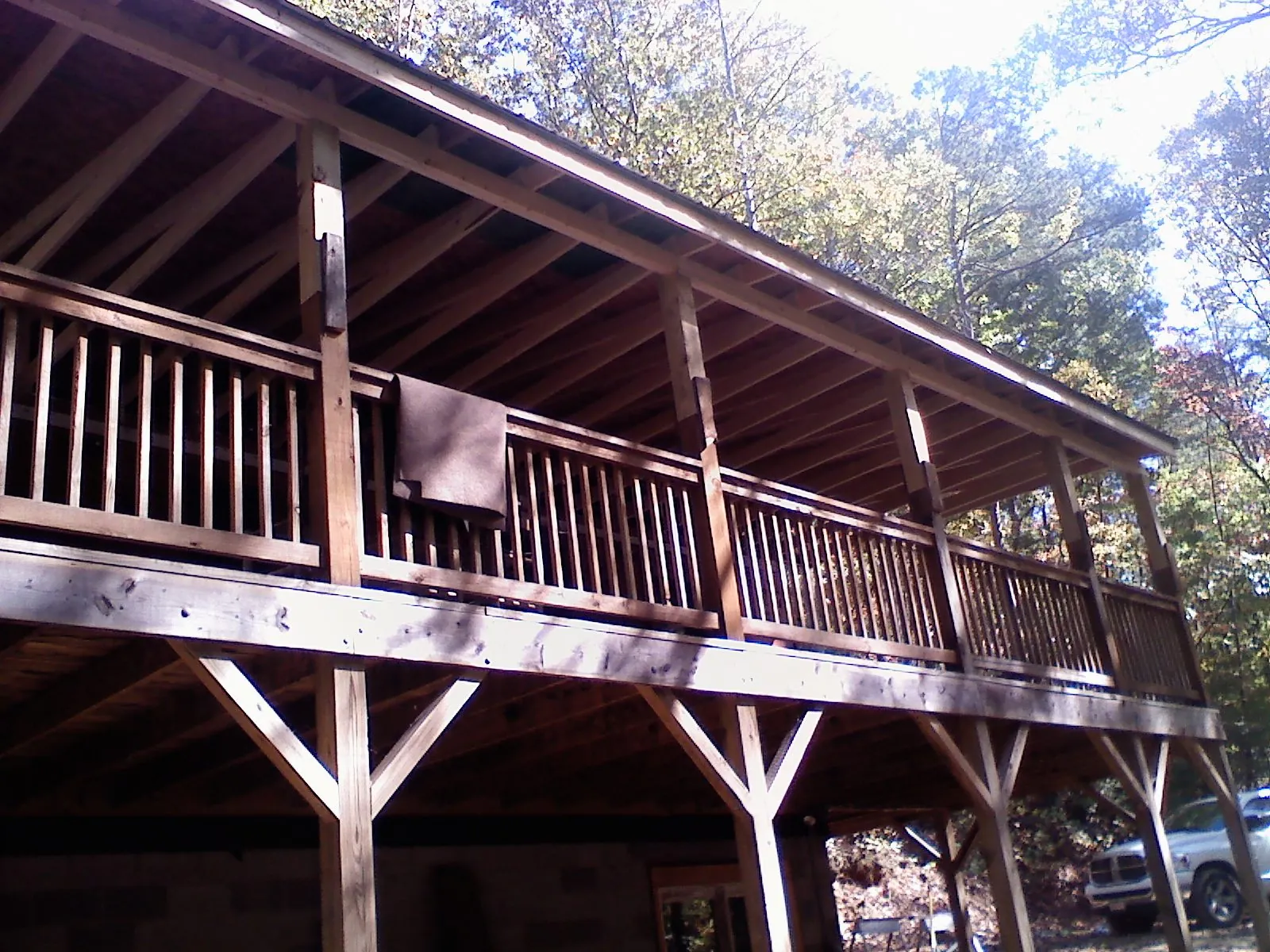 Timber framing under a new elevated porch and deck — Roof Leak Repair in Pearson by Roofing Brothers